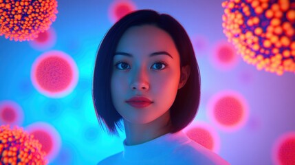 Poster - Exploring health technology innovation through vibrant abstract digital art