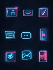 Poster - online payment neon icon. Elements of internet things set. Simple icon for websites, web design, mobile app, info graphics