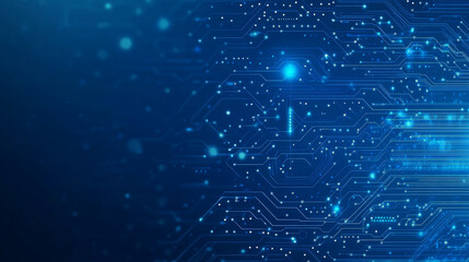 Poster - AI chip background on technology blue background. Circuit board. Ai Tech bg. Semiconductor or CPU processor. Artificial intelligence concept. Abstract digital vector illustration. Big data. 