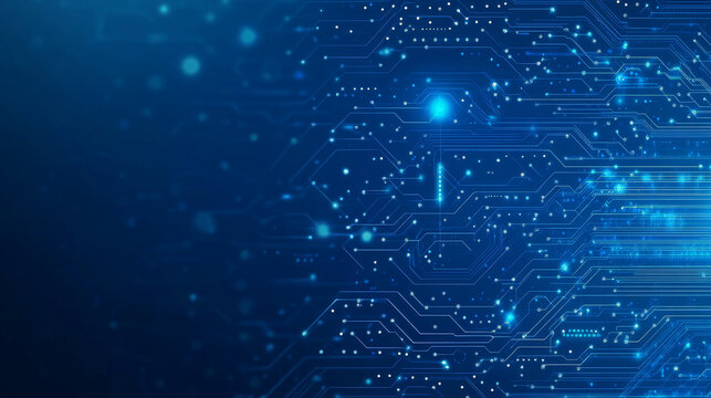 ai chip background on technology blue background. circuit board. ai tech bg. semiconductor or cpu pr