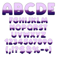 Aufkleber - Alphabet, letter, number and sign from layers. Isolated vector objects on white background.
