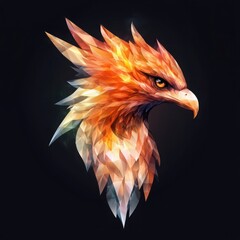 Poster - Dynamic phoenix head illustration digital art studio graphic design abstract environment close-up stylized fire gradient concept