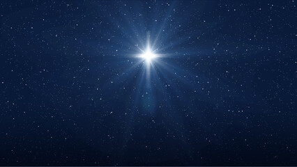 Wall Mural - christmas star of the nativity of bethlehem, the nativity of jesus christ in the shape of a glowing 