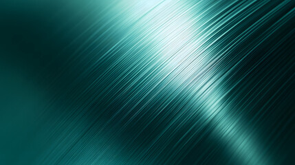 Poster - Abstract teal background with diagonal lines and a subtle light source, creating a metallic or brushed texture. Perfect for modern, technological designs.