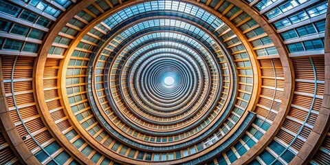 Poster - Concentric Lines in Architectural Design: Circular and Square Spiral Backgrounds for Modern Aesthetics and Creative Projects