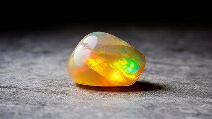 Poster - beautiful opal stone displaying vibrant colors set against a dark background