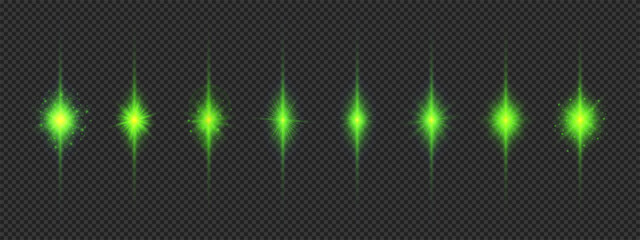 Wall Mural - set of green light effects of lens flares