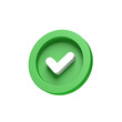 © MP - Green check mark isolated on white background. Tick symbol. Circle. 3d illustration.