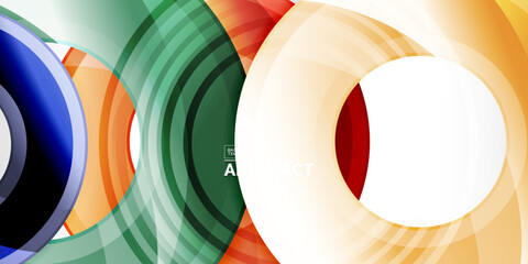 Poster - Bright colorful circles with light effects. Abstract background