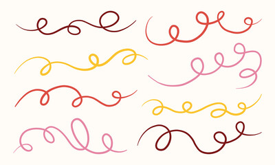 Wall Mural - collection of decorative swirl line patterns. a set of 8 unique swirl line designs, perfect for crea