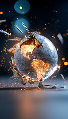 Poster - Global economic volatility dynamic transformation of the world abstract concept modern environment artistic viewpoint