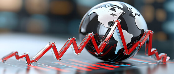 Poster - Global economic volatility trends financial market analysis digital workspace abstract viewpoint data visualization insights