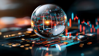 Poster - Navigating global economic volatility data insights via a crystal ball in a futuristic environment
