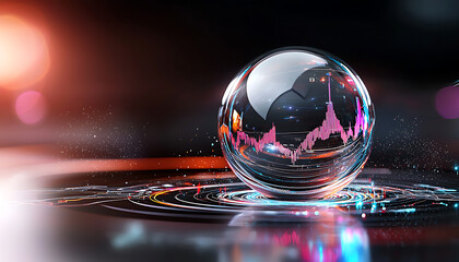 Poster - Global economic volatility analyzing market trends through data visualization at digital studios