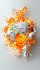Poster - Economic volatility ignites global change in abstract art conceptual creation digital environment surreal viewpoint