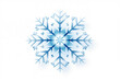 © ako-photography - A single geometric snowflake in icy blue tones, centered on a pure white background.