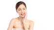 © kitthanes  - Beautiful young asian woman with clean fresh skin on white background, Face care, Facial treatment, Cosmetology, beauty and spa, Asian women portrait.