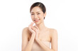 © kitthanes  - Beautiful young asian woman with clean fresh skin on white background, Face care, Facial treatment, Cosmetology, beauty and spa, Asian women portrait.
