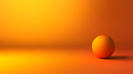 Poster - A single, perfectly spherical orange ball rests on a vibrant orange gradient background. The scene is minimalist and evokes feelings of warmth and simplicity.