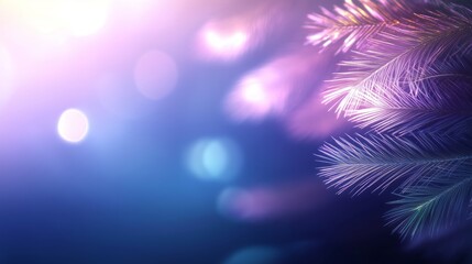 Poster - colorful light reflections with foliage creating a dreamy atmosphere at twilight