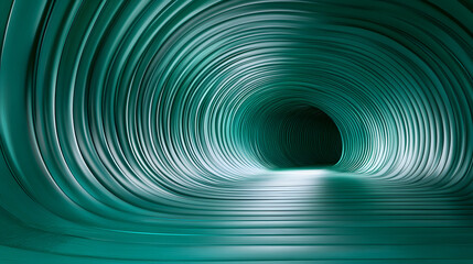 Poster - Abstract teal tunnel, swirling concentric circles leading to a dark opening.  Smooth, glossy texture creates depth and perspective.  Modern, futuristic design.