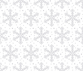 Wall Mural - Merry Christmas snowflake seamless pattern. Christmas geometric pattern for fabric textile, package, gift box. Endless hexagonal texture.