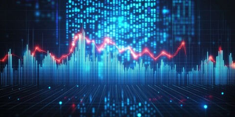Poster - dynamic stock market growth chart with vibrant visuals representing financial trends and data analyt