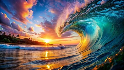 Poster - Explore Mesmerizing Circle Waves Through Captivating Animation, Unveiling Fluid Motion and Dynamic Visuals in a Stunning Display of Natural Beauty and Artistic Expression