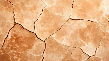 Poster - A close-up of cracked, dry earth, showcasing a range of warm tones with visible fissures, illustrating the effects of drought or arid conditions