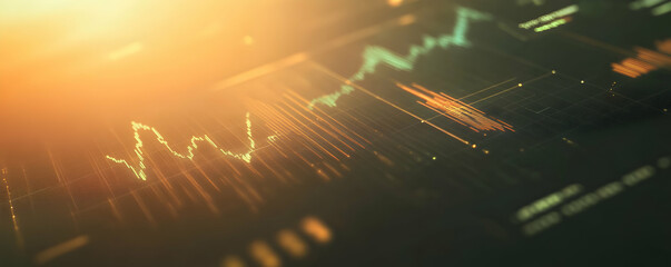 Poster - Illuminated Stock Market Data Display Shows Trends