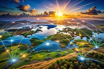 Poster - Global Network Connection and Communication in Business Landscape - A Visualization of Internet Technology and Social Networks for the Modern World