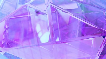 Poster - Modern background with polygonal crystals. A geometric gem surface designed in abstract 3D. Diamond reflection crystals are animated in the background.