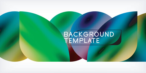 Aufkleber - Color geometric shapes background shadow circles