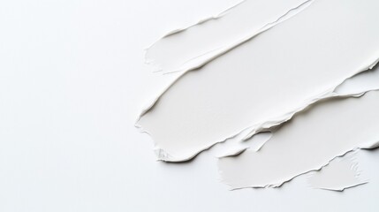 Poster - Texture of white paint layers on a smooth surface showing intricate details and subtle variations in tone