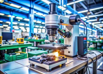 Poster - High-Precision Measuring Microscope in Manufacturing for Quality Control of Parts with High Depth of Field, Ensuring Accuracy and Efficiency in Production Processes