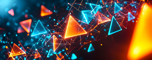 Poster - Abstract Neon Triangles Form a Complex Network