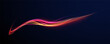 © ANATOLII - Creative vector illustration of flying cosmic meteor, planetoid, comet, fireball isolated on transparent background. Effect, png, wave,neon,line. Light arc in neon colors, in the form of a turn.