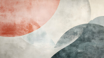 Poster - Abstract Art Featuring Overlapping Organic Shapes in Muted Tones