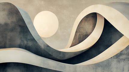 Poster - Abstract Wave Forms With A Central Orb