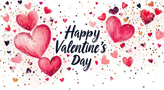 happy valentines day handwritten lettering