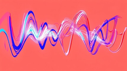 Poster - An abstract visualization of sound waves resembling a heartbeat, vibrant colors pulsating outward, capturing the essence of life and rhythm