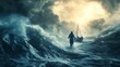 © Amazinart - Faith, Miracles, WalkingOnWater, StormySeas, DivineIntervention, ReligiousArt, SpiritualJourney, OceanStorm, FaithInDarkness, BiblicalArt, ChristianArt, JesusWalkingOnWater, TrustInGod, EpicScenery