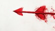 © AbstractAI - Bold red hand-drawn arrow soaring upward with a dynamic stroke on a plain white background, emphasizing movement and direction.