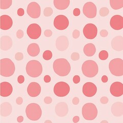 Poster - A whimsical pattern featuring soft pink and coral circles on a light pink background.