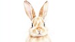 © AbstractAI - Charming watercolor illustration of a fluffy rabbit with large ears, ideal for use in clip art collections or whimsical designs.