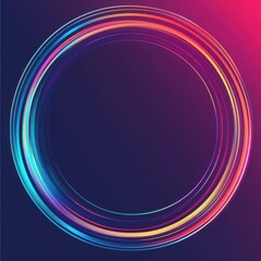 Poster - A vibrant circular frame with colorful neon hues against a dark background, perfect for creative designs.