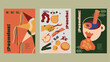 © Kenya Flores - Set de templat de elementos mexicanos Ponche de Navidad, día de reyes, posadas navideñas, ponche y Año Nuevo. Ilustración vectorial para template, postcard, invitación, material de marketing.