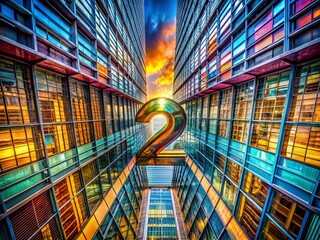 Poster - Modern Architectural Photography Featuring the Number 2 in Urban Settings, Emphasizing Symmetry and Design Elements in Contemporary Structures
