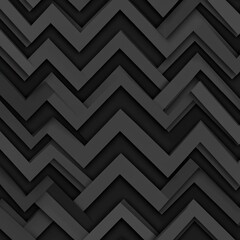 Poster - Abstract pattern of layered black zigzag designs creating a striking visual texture.