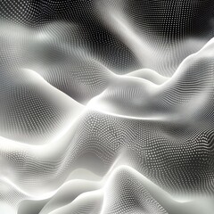 Poster - Abstract monochromatic texture with flowing lines and dotted patterns, creating a serene and modern aesthetic.